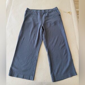 Caslon — Wide Leg Linen Blend Knit Pants in Slate Blue — Size L